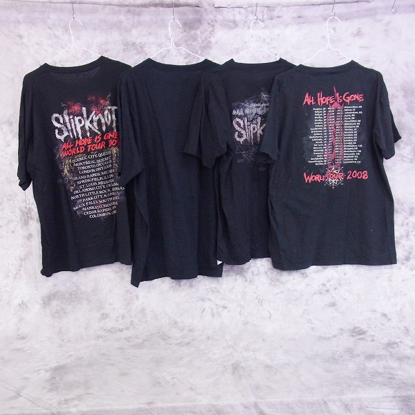 実際に弊社で買取させて頂いたSlipknot/スリップノット ALL HOPE IS GONE 2008/2009 TOUR他 バンドTシャツ 4点セットの画像 1枚目