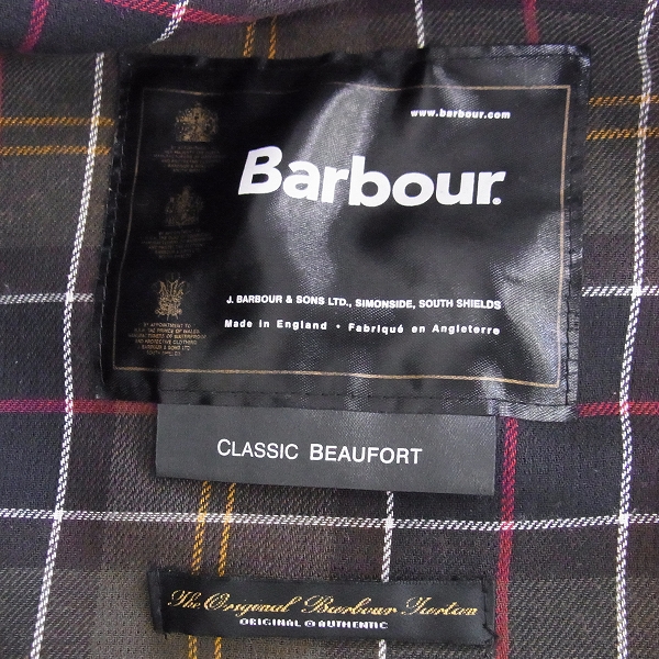 実際に弊社で買取させて頂いた☆BARBOUR/バブアー 裏地ボーダーワックスオイルドジャケット C44/112CM XLの画像 2枚目