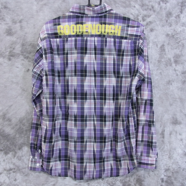 実際に弊社で買取させて頂いた☆GOODENOUGH/グッドイナフ 背ロゴ チェック 長袖シャツ/Lの画像 1枚目