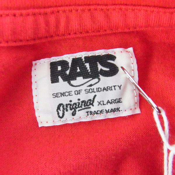 実際に弊社で買取させて頂いたRATS/ラッツ 16SS プリントポケットTee/Tシャツ レッド/XL 16'RT-0504の画像 2枚目