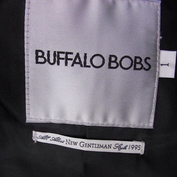実際に弊社で買取させて頂いたBUFFALO BOBS/バッファローボブズ ウール ロングPコート ブラック 1の画像 2枚目