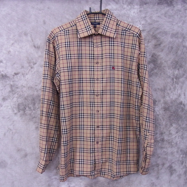 実際に弊社で買取させて頂いたBURBERRY LONDON/バーバリーロンドン 刺繍 チェック柄長袖シャツ/L