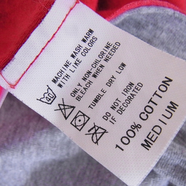 実際に弊社で買取させて頂いたGOODENOUGH/グッドイナフ ロゴプリント ロングTシャツ サイズ：M グレー/レッドの画像 4枚目