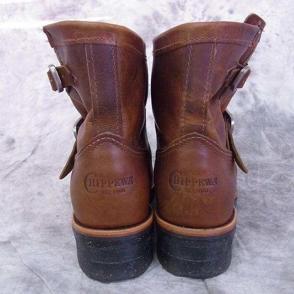 実際に弊社で買取させて頂いたCHIPPEWA/チペワ エンジニアブーツ 黒ダグ ブラウン 1901M12/26.5の画像 1枚目