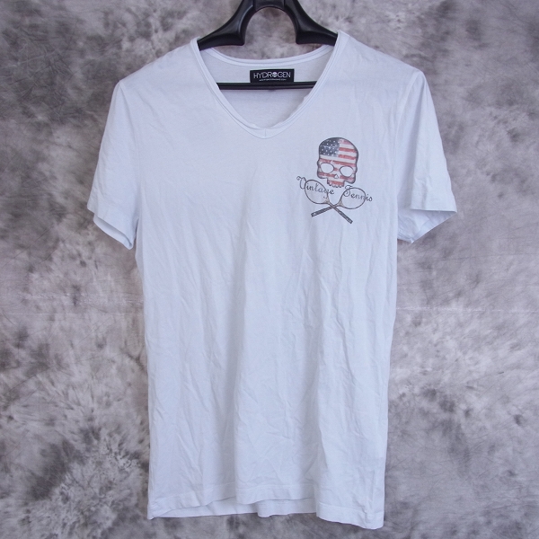 実際に弊社で買取させて頂いた☆HYDROGEN/ハイドロゲン ネック切りっぱなし加工 スカルプリント 半袖Tシャツ M