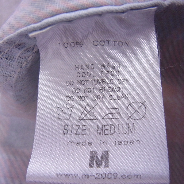 実際に弊社で買取させて頂いたM/エム カットオフ チェックシャツ Mの画像 3枚目