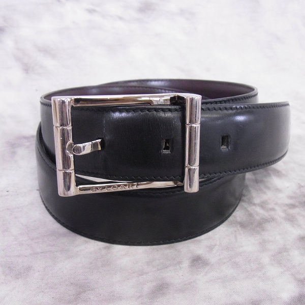実際に弊社で買取させて頂いたBVLGARI/ブルガリ スクエアバックル レザーベルト