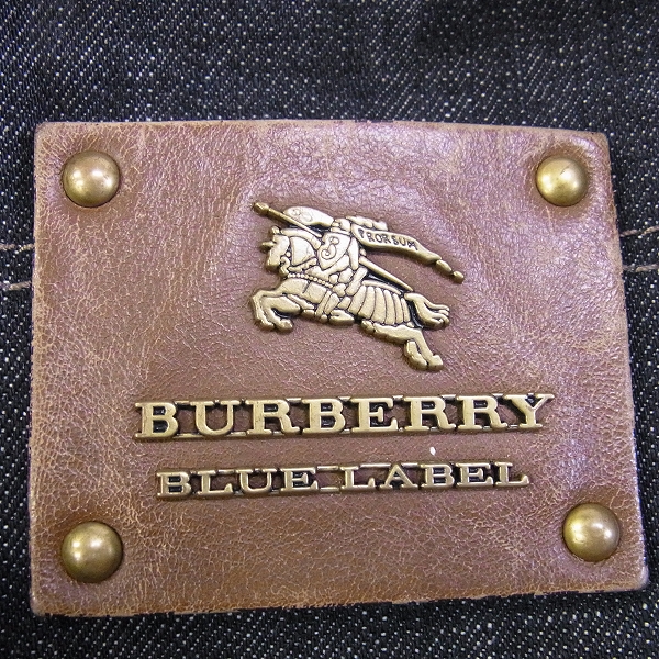 実際に弊社で買取させて頂いたBURBERRY BLUE LABEL/バーバリー レザー×デニム トートバッグの画像 5枚目