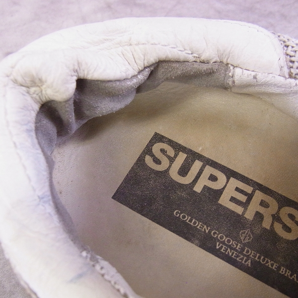 実際に弊社で買取させて頂いたGOLDEN GOOSE/ゴールデングース レザースーパースタースニーカー G448 Size：42の画像 4枚目