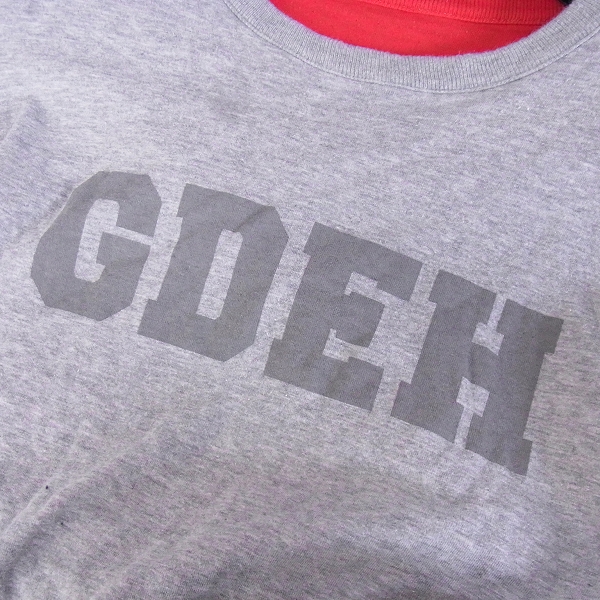 実際に弊社で買取させて頂いたGOODENOUGH/グッドイナフ ロゴプリント ロングTシャツ サイズ：M グレー/レッドの画像 5枚目