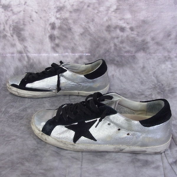 実際に弊社で買取させて頂いたGOLDEN GOOSE/ゴールデングース GGDB SSTAR ビンテージ加工レザースニーカー/42の画像 3枚目