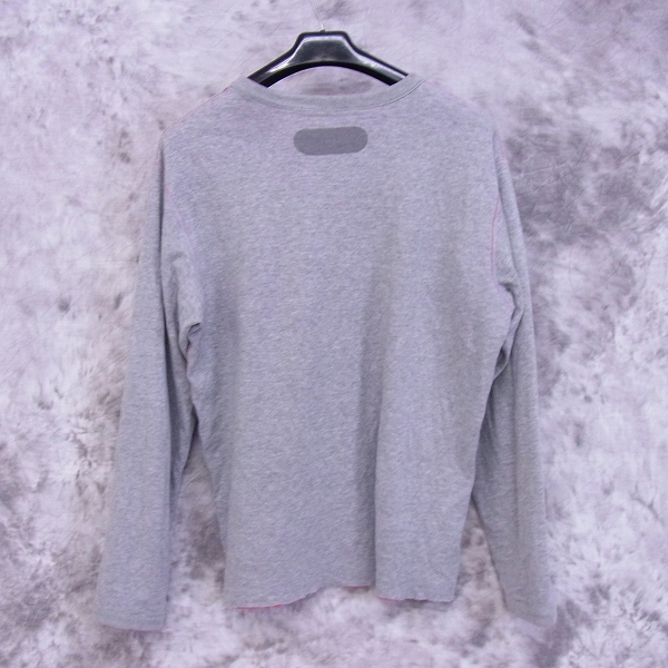 実際に弊社で買取させて頂いたGOODENOUGH/グッドイナフ ロゴプリント ロングTシャツ サイズ：M グレー/レッドの画像 1枚目