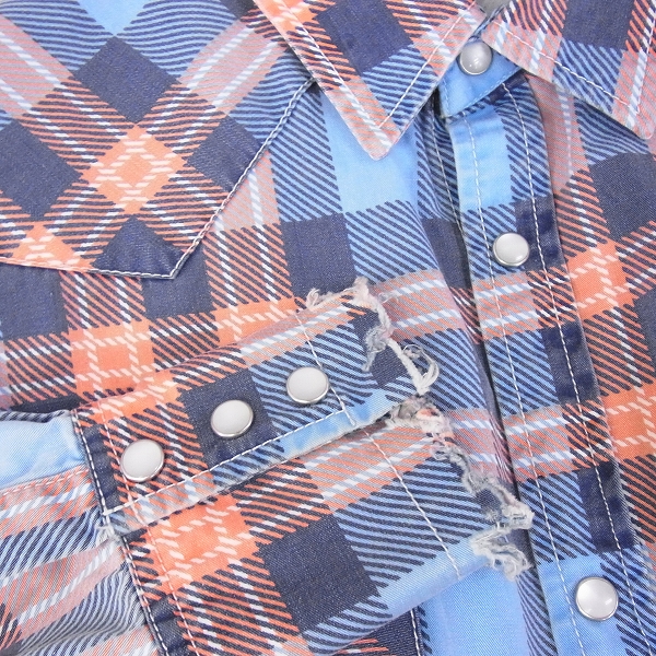 実際に弊社で買取させて頂いたM/エム カットオフ チェックシャツ Mの画像 4枚目