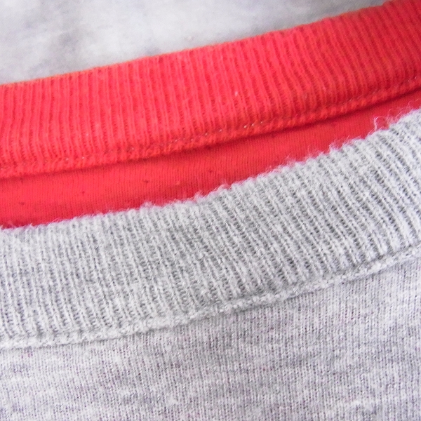 実際に弊社で買取させて頂いたGOODENOUGH/グッドイナフ ロゴプリント ロングTシャツ サイズ：M グレー/レッドの画像 2枚目