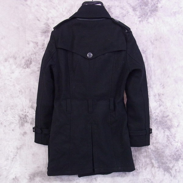 実際に弊社で買取させて頂いたBUFFALO BOBS/バッファローボブズ ウール ロングPコート ブラック 1の画像 1枚目