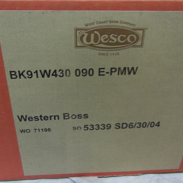 実際に弊社で買取させて頂いたWESCO/ウエスコ Western Boss/ウエスタンボス/モリソン BK91W430 090 E-PMW/9の画像 8枚目