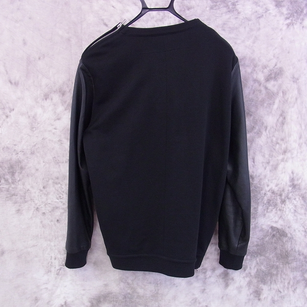 実際に弊社で買取させて頂いたGIVENCHY/ジバンシィ 14AW スウェットシャツ レザースリーブ サイドジップ/Sの画像 1枚目
