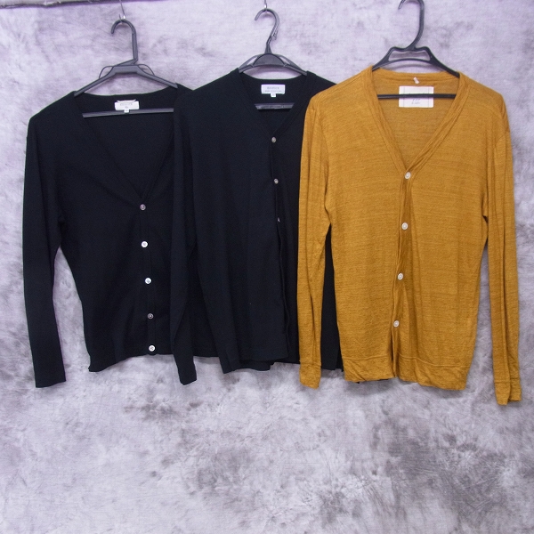 実際に弊社で買取させて頂いたEDIFICE/エディフィス 417/フォーワンセブン コットン/麻 長袖 カーディガン/38/M 3点セット