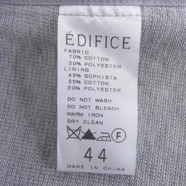 実際に弊社で買取させて頂いたEDIFICE/エディフィス　2Bテーラードジャケット/サマージャケット 裏地ギンガムチェック/44の画像 2枚目