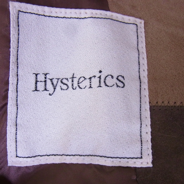 実際に弊社で買取させて頂いたHysterics/ヒステリックス ゴートレザー パッチワーク コート Fの画像 4枚目