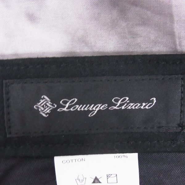 実際に弊社で買取させて頂いたLOUNGE LIZARD/ラウンジリザード チノパンツ ブラック 6566/3の画像 5枚目