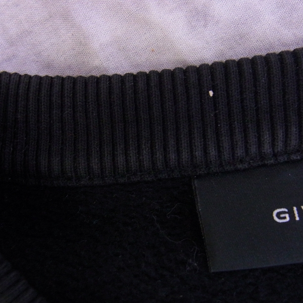 実際に弊社で買取させて頂いたGIVENCHY/ジバンシィ 14AW スウェットシャツ レザースリーブ サイドジップ/Sの画像 5枚目