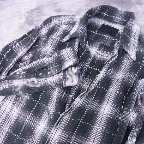 実際に弊社で買取させて頂いたjunhashimoto/ジュンハシモト CHECK HOOK 長袖シャツ SHT1002 グレー/3の画像 3枚目