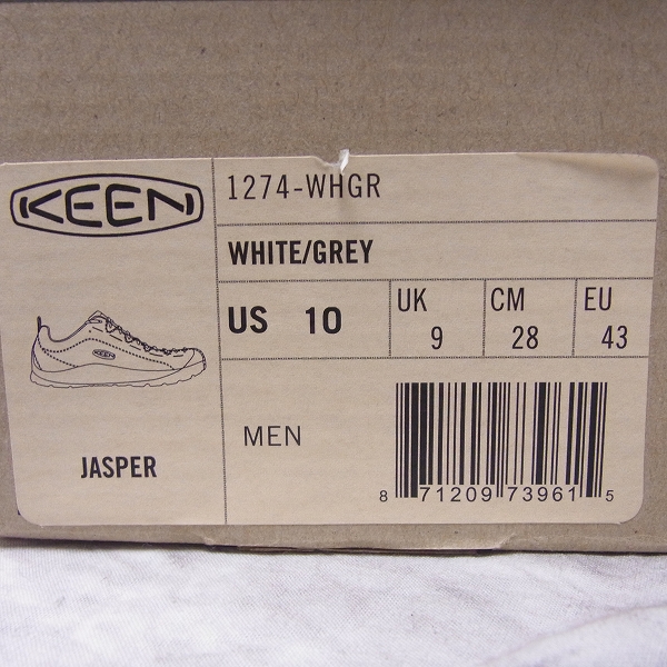 実際に弊社で買取させて頂いたKEEN/キーン Jasper/ジャスパー 1274-WHGR/28.0の画像 7枚目