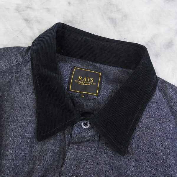 実際に弊社で買取させて頂いたRATS/ラッツ 16AW CORDUROY COLLAR SHIRT TYPE-A コーデュロイカラーシャツ/Lの画像 5枚目