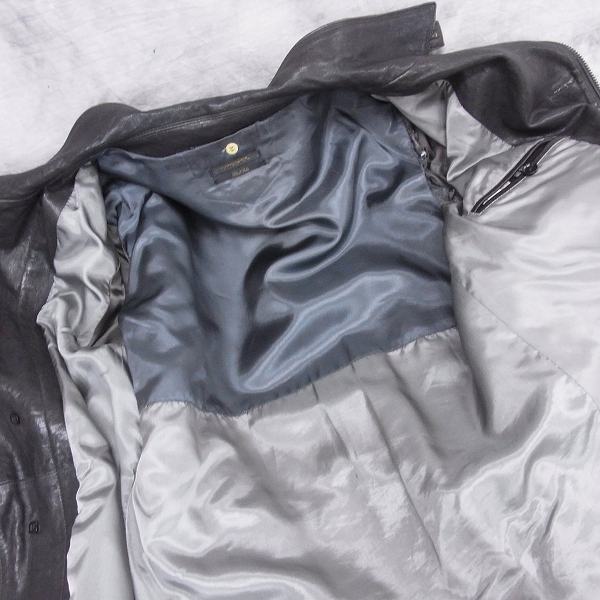 実際に弊社で買取させて頂いたDIESEL BLACK GOLD/ディーゼル ブラックゴールド ラムレザーライダースジャケット/Lの画像 3枚目