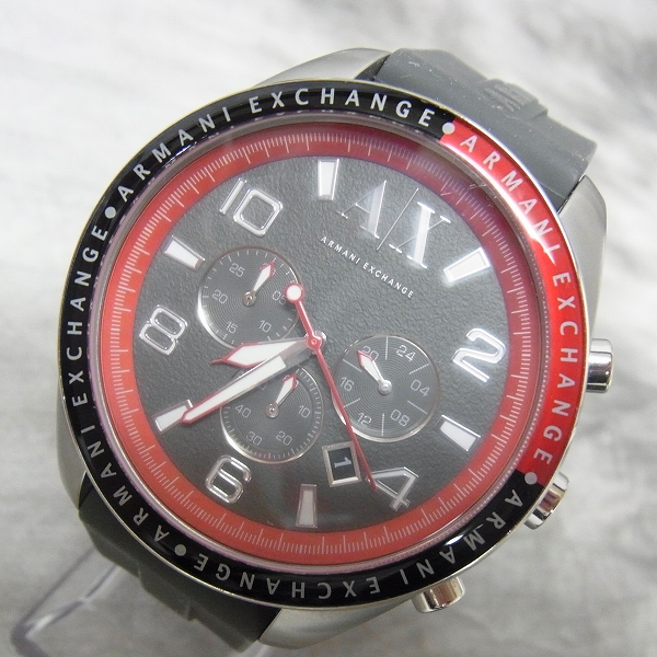 実際に弊社で買取させて頂いたA/X アルマーニ エクスチェンジ ザチャロ クロノグラフ ラバーベルト 腕時計 AX1251 【動作未確認】