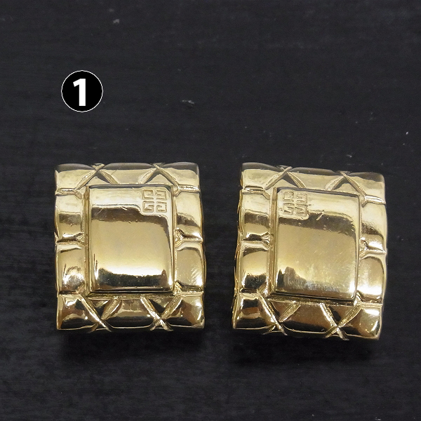 実際に弊社で買取させて頂いたGIVENCHY/ジバンシー ロゴ イヤリング ゴールド 2セットの画像 1枚目