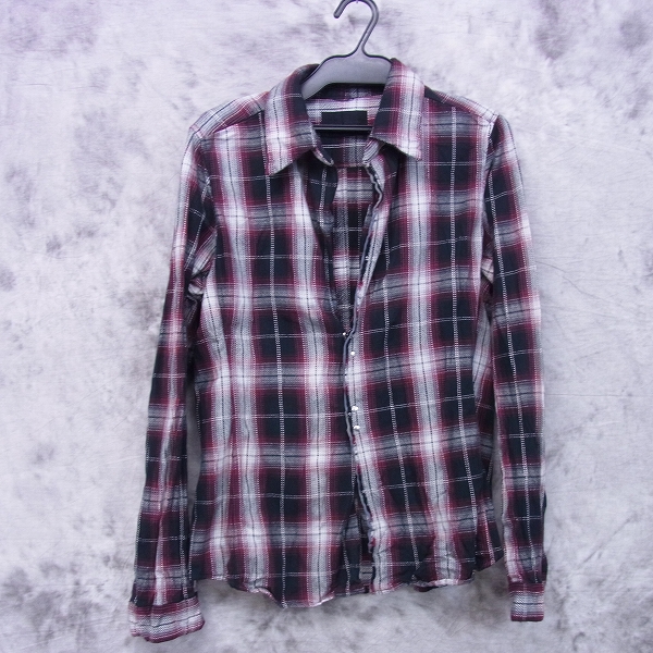実際に弊社で買取させて頂いたjunhashimoto/ジュンハシモト CHECK HOOK 長袖シャツ SHT1002 レッド/3