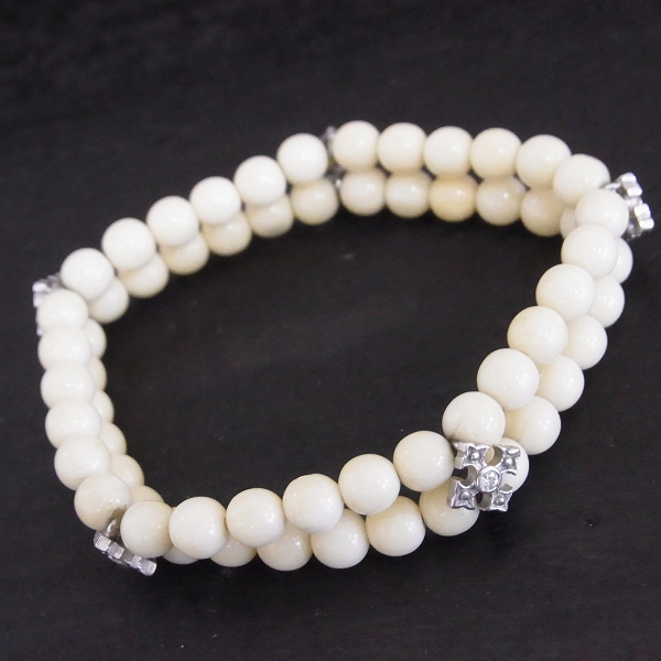 実際に弊社で買取させて頂いたLoree Rodkin/ローリーロドキン ビーズブレスレットw/4ダイヤ クロスチャーム/18KWG