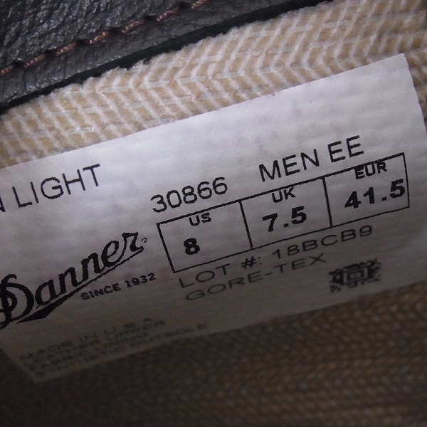 実際に弊社で買取させて頂いたDANNER/ダナー MOUNTAIN LIGHT/マウンテンライト ブーツ GORE TEX/ゴアテックス 30866/US8の画像 5枚目