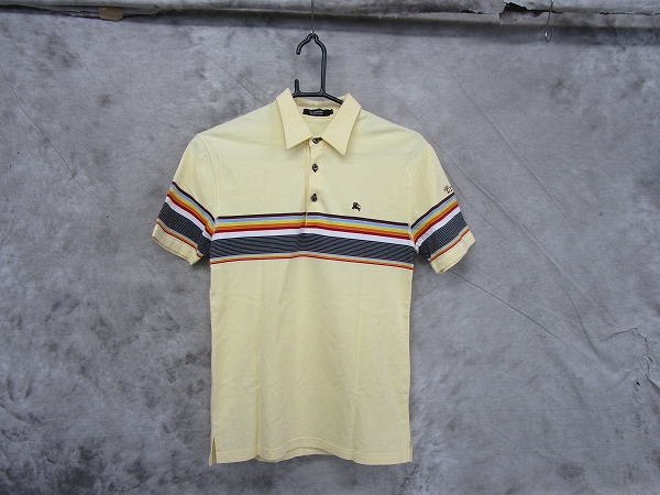 実際に弊社で買取させて頂いたBURBERRY BLACK LABEL/バーバリーブラックレーベル　マルチボーダーポロシャツ ワンポイント刺繍/2