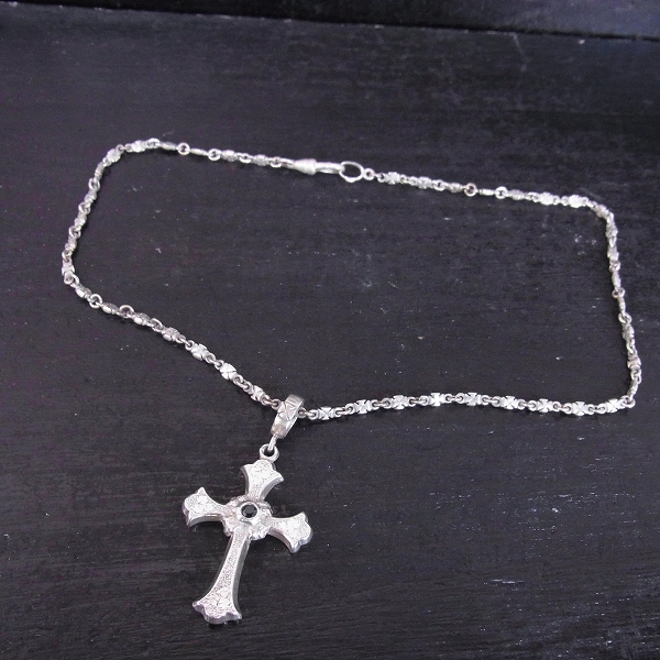 実際に弊社で買取させて頂いたLoree Rodkin/ローリーロドキン アンティークリーフクロスペンダント/クロスチェーン ネックレスの画像 6枚目