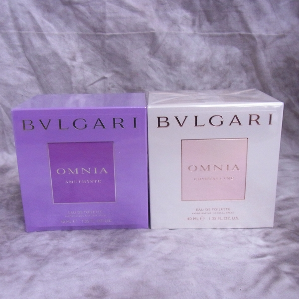 実際に弊社で買取させて頂いた【未開封】BVLGARI/ブルガリ OMNIA AMETHYSTE 40ml  CRYSTALLINE 40ml 2点セット