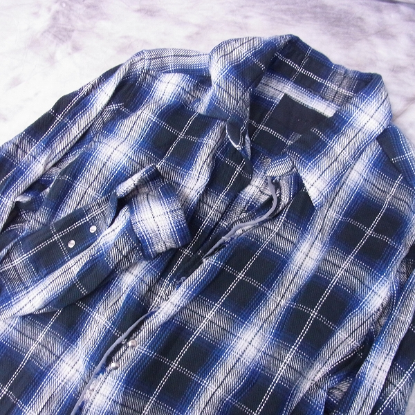 実際に弊社で買取させて頂いたjunhashimoto/ジュンハシモト CHECK HOOK 長袖シャツ SHT1002 ブルー/3の画像 3枚目