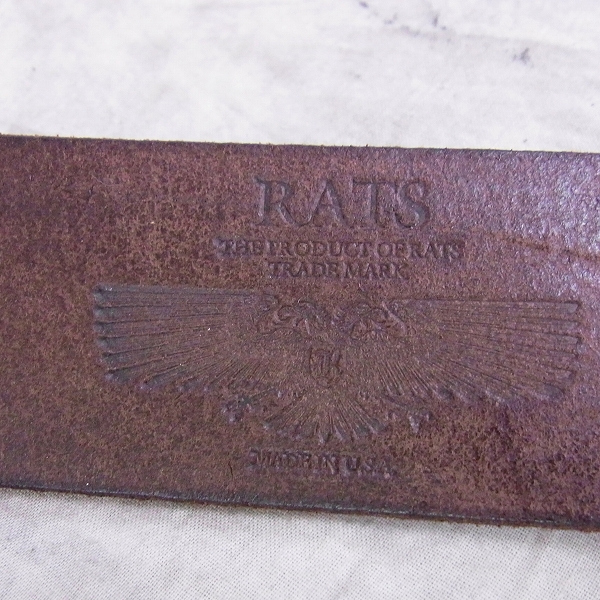 実際に弊社で買取させて頂いたRATS/ラッツ 16SS LATIGO LEATHER BELT レザーベルト 16'RA-0612 黒/Mの画像 2枚目