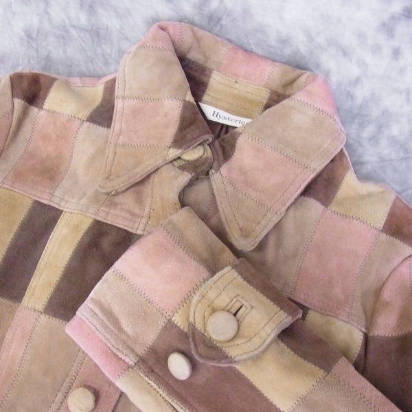 実際に弊社で買取させて頂いたHysterics/ヒステリックス ゴートレザー パッチワーク コート Fの画像 2枚目