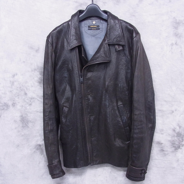実際に弊社で買取させて頂いたDIESEL BLACK GOLD/ディーゼル ブラックゴールド ラムレザーライダースジャケット/L