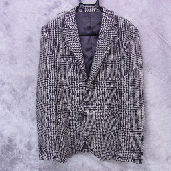 実際に弊社で買取させて頂いたjunhashimoto/ジュンハシモト　13AW カッティングジャケット グレンチェック JKT1006 CVW03/4