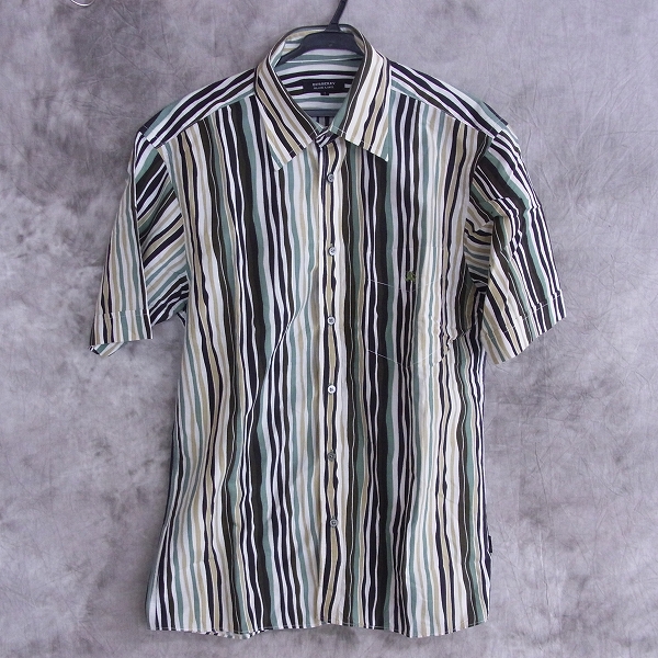 実際に弊社で買取させて頂いたBURBERRY BLACK LABEL/バーバリーブラックレーベル ストライプ半袖シャツ/2