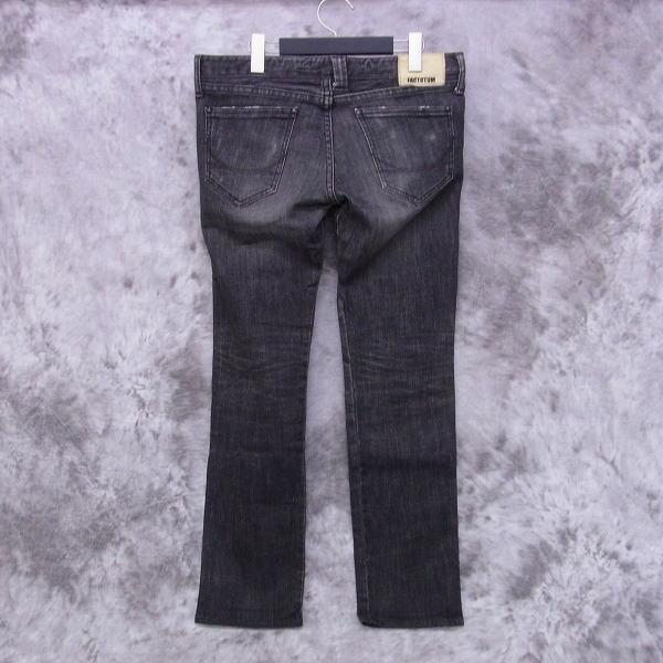 実際に弊社で買取させて頂いたFACTOTUM/ファクトタム ブラックデニムパンツ 30の画像 1枚目