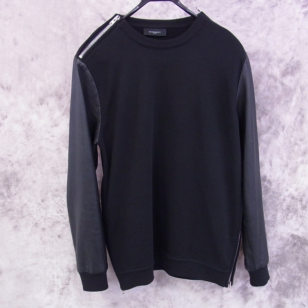 実際に弊社で買取させて頂いたGIVENCHY/ジバンシィ 14AW スウェットシャツ レザースリーブ サイドジップ/S