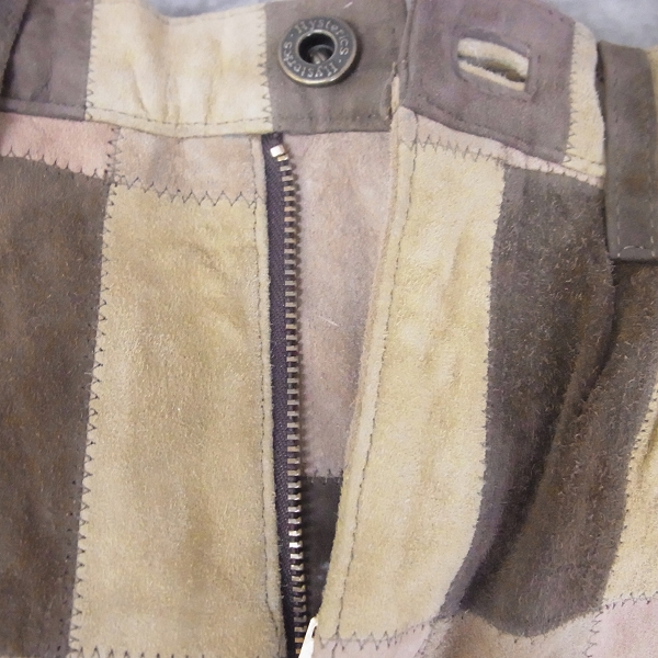 実際に弊社で買取させて頂いたHysterics/ヒステリックス ゴートレザー パッチワーク パンツ Fの画像 3枚目
