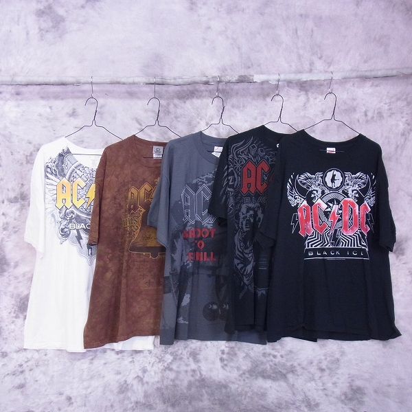 実際に弊社で買取させて頂いたAC/DC BLACK ICE/HELLS BELLS等 バンドTシャツ XL～2XL/5点セット