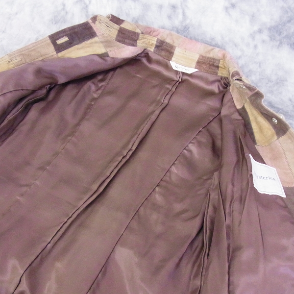 実際に弊社で買取させて頂いたHysterics/ヒステリックス ゴートレザー パッチワーク コート Fの画像 3枚目