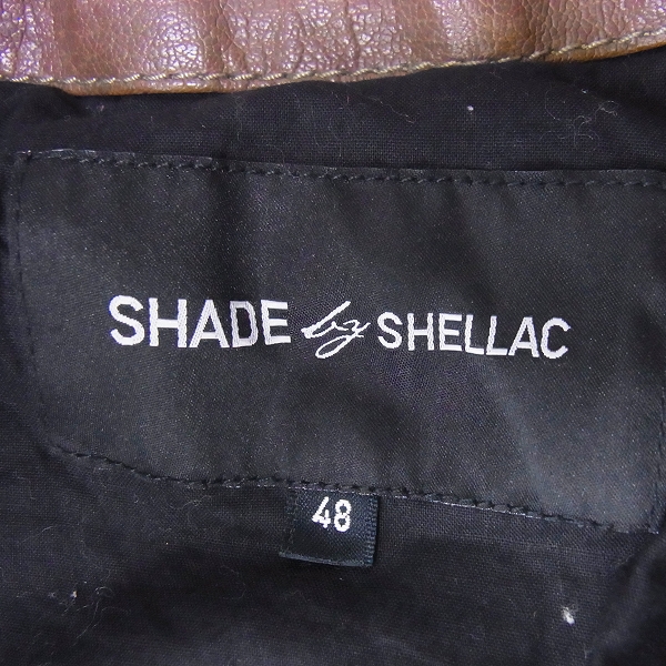 実際に弊社で買取させて頂いたSHADE BY SHELLAC/シェイドバイシェラック カウレザーシャツ/ブルゾン/48の画像 2枚目